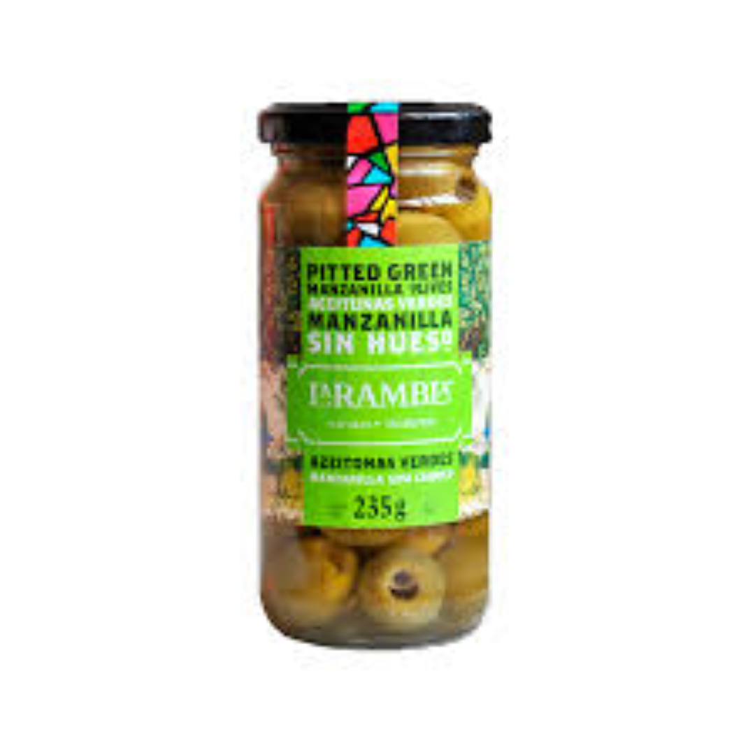 LA RAMBLA GREEN PITTED OLIVES 235G